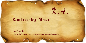 Kaminszky Absa névjegykártya